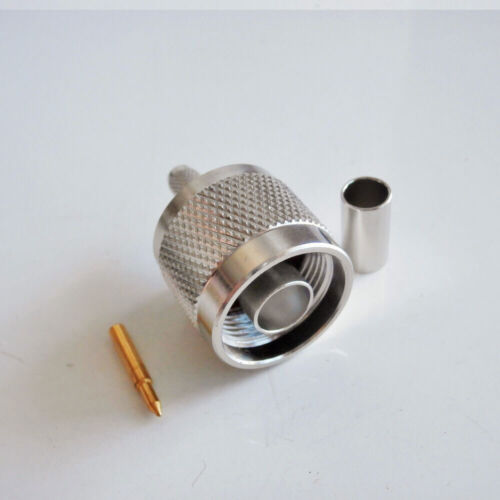 10X N Male Plug Crimp For RG58 RG142 LMR195 RG400 cable Straight RF Connector - Picture 10 of 11