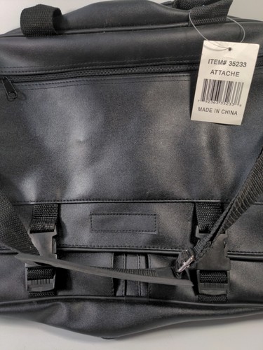 Soft Side Attache / Brief Case with Strap - Zip Around with Pockets Black - Picture 3 of 8