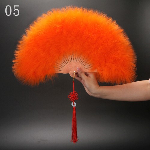 Colorful Large Folding Feather Fan Wedding PROM Party Costume Fancy Dress 1920s - Picture 22 of 30