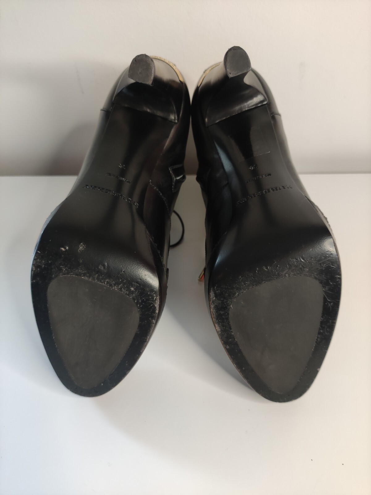 Burberry Brogue Manners 100 Platform Ankle Boots UK 3 EUR 36 Black Laced Zipped image 5