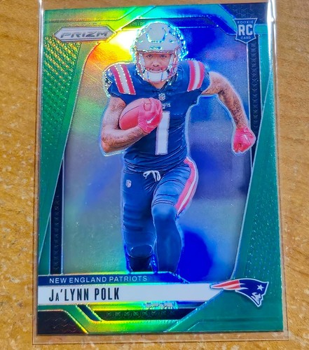 2024 Panini Prizm #339 Ja'Lynn Polk RC Green Prizm -New England Patriots
