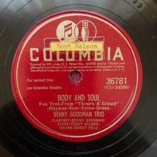 BENNY GOODMAN TRIO Columbia 36781 78rpm (Jazz, Big Band, 1945)