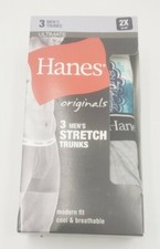 Hanes Mens Originals Ultimate Stretch Trunks 3-Pack Multicolor Size 2X New