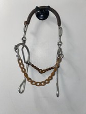 5'' PARTRADE COMBO WESTERN HACKAMORE BIT LEATHER WRAPPED NOSE