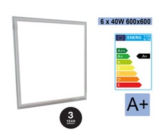 8x40W LED Panel Light Recessed Celing (Cool White 6500 K) 600 x 600 x 10mm
