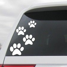 1 SET OF 4 DIFFRENT SIZES , ANIMAL LOVER PAW VINYL DECAL CAT DOG WINDOW CAR