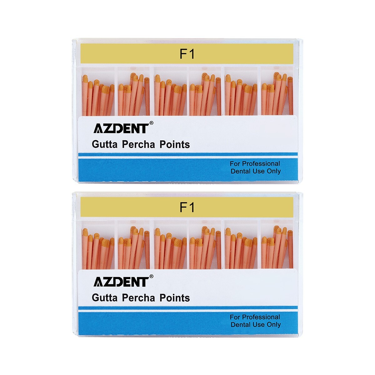 Dental Root Canal Gutta Percha Points - F1, F2, F3 Sizes, 60pcs Per Box (AZDENT)