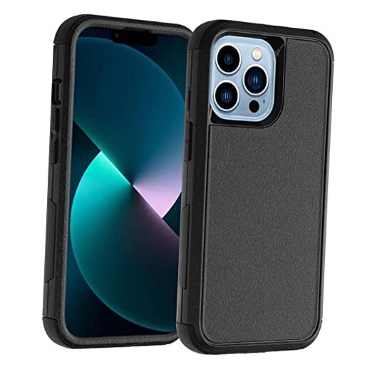 for iPhone 13 Pro Case, [Shockproof] [Dropproof] 3 Layer Heavy Duty Black