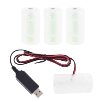 USB LR20 D Battery Eliminator Cable Can Replace 1-4pcs D Battery 1.5V 3V 4.5V 6V