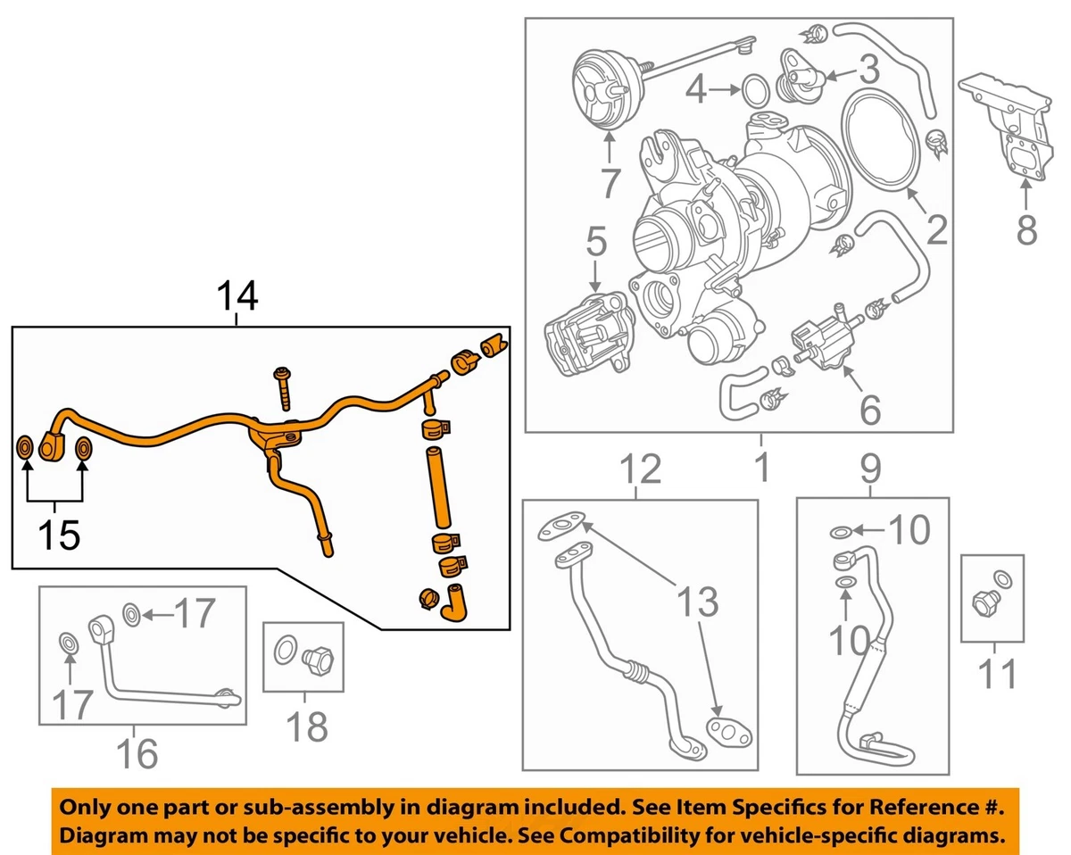 Chevrolet GM OEM 16-18 Malibu Turbocharger Turbo-Water Return Tube  