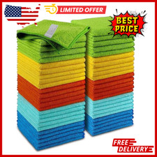 Microfiber Cleaning Cloth Set of 50 Towel Rag Car Polishing Detailing No-Scratch