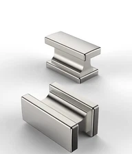 Furniware 8-Pack Cabinet Drawer/Door Knobs - Brushed Nickel - New - Rectangle