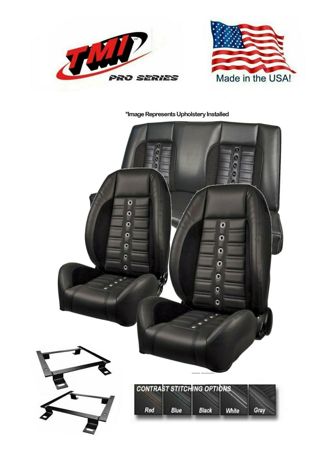 TMI Pro Series Sport XR Lowback Seats, Brackets & Rear Cover & Foam 67 Camaro eBay