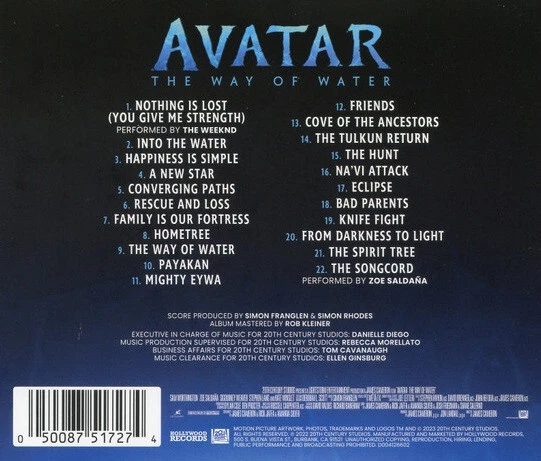 Simon Franglen & James Horner - Avatar II: The Way of Water (2022) Score CD - Bild 2 von 2