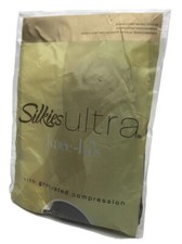 Vtg Silkies Ultra Knee Hi  s Regular Misty Grey Granite Compression USA 2004 NOS