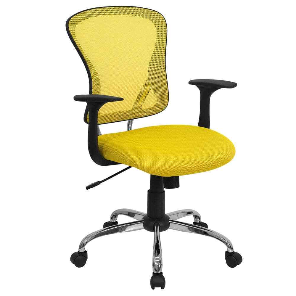 Mesh Swivel Ergonomic Task Chair in Yellow new.