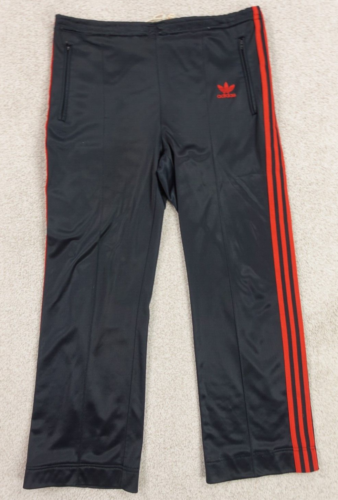 Vintage Adidas Track Pants Men's Large 36x28 Black Red Stripes Logo 70s 80s - Picture 1 of 17