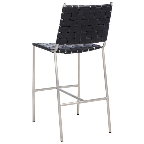 SAFAVIEH Olenna Woven Counter Stool | Black / Silver | - Picture 10 of 10