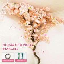 US STOCK Artificial Cherry Blossom Tree Sakura Tree Decor Cherry Blossom Vines