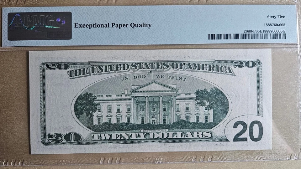 1999 $20 FRN PMG 65EPQ Binary RADAR Repeater Serial #BF22622622A Uncirculated - Image 2 of 3