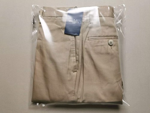 HACKETT LONDON Mens UK W32 Plain Cotton Lightweight Trousers Beige Tailoring Req - Picture 18 of 18