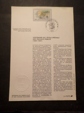 FRANCE 1991 NOTICE DOCUMENT FDC timbre 2726 ECOLE TRAVAUX PUBLICS 1° JOUR