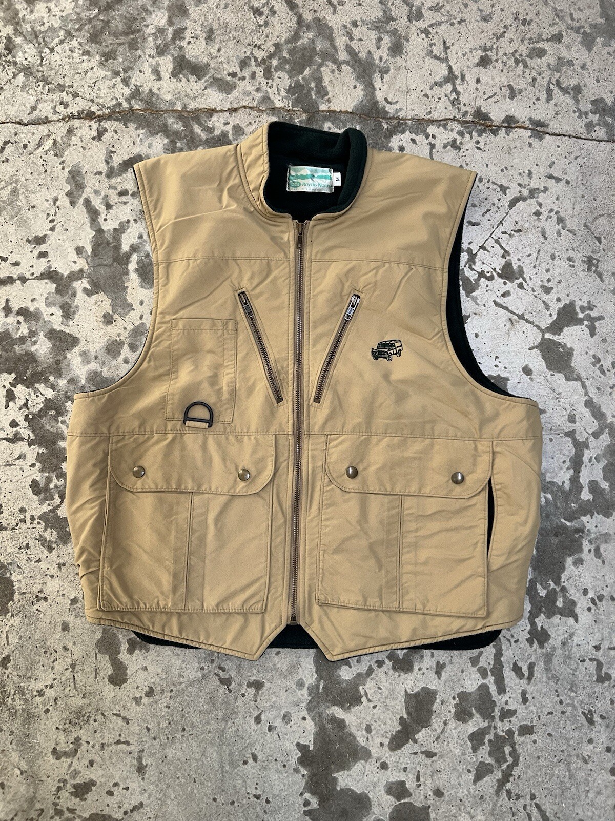Land Rover Fleeces Land Rover Gilet Mens Medium Tan Fleece Lined Utility Vest Rare Rovers ...