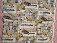 Large Seascape Ocean Nautical Theme Fabric 44 X 156 By The Sea See Pictures