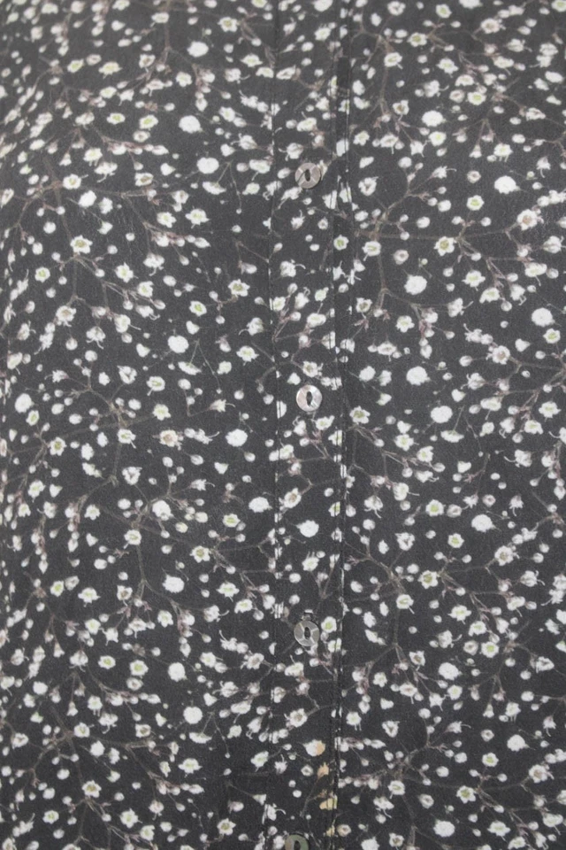 Artelier Nicole Miller Womens Floral Long Sleeve Button Down Dress Black Size S - Image 4 of 4