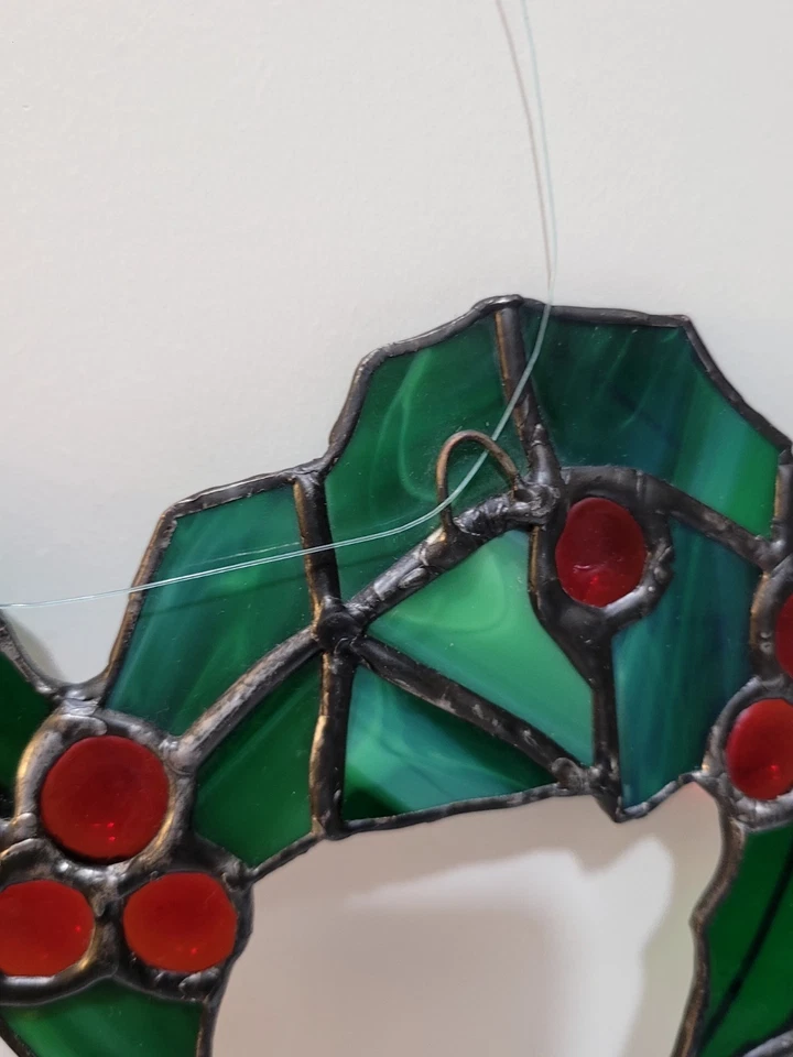 Guirnalda colgante vintage de bayas de acebo de Navidad corazón atrapasol Foto 3 de 4