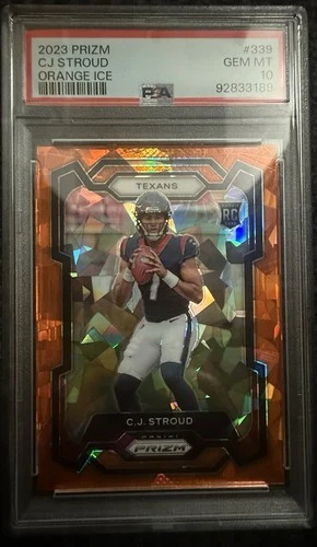 2023 Panini Prizm - Rookies C.J. Stroud #339 Orange Ice Prizm (RC) PSA 10
