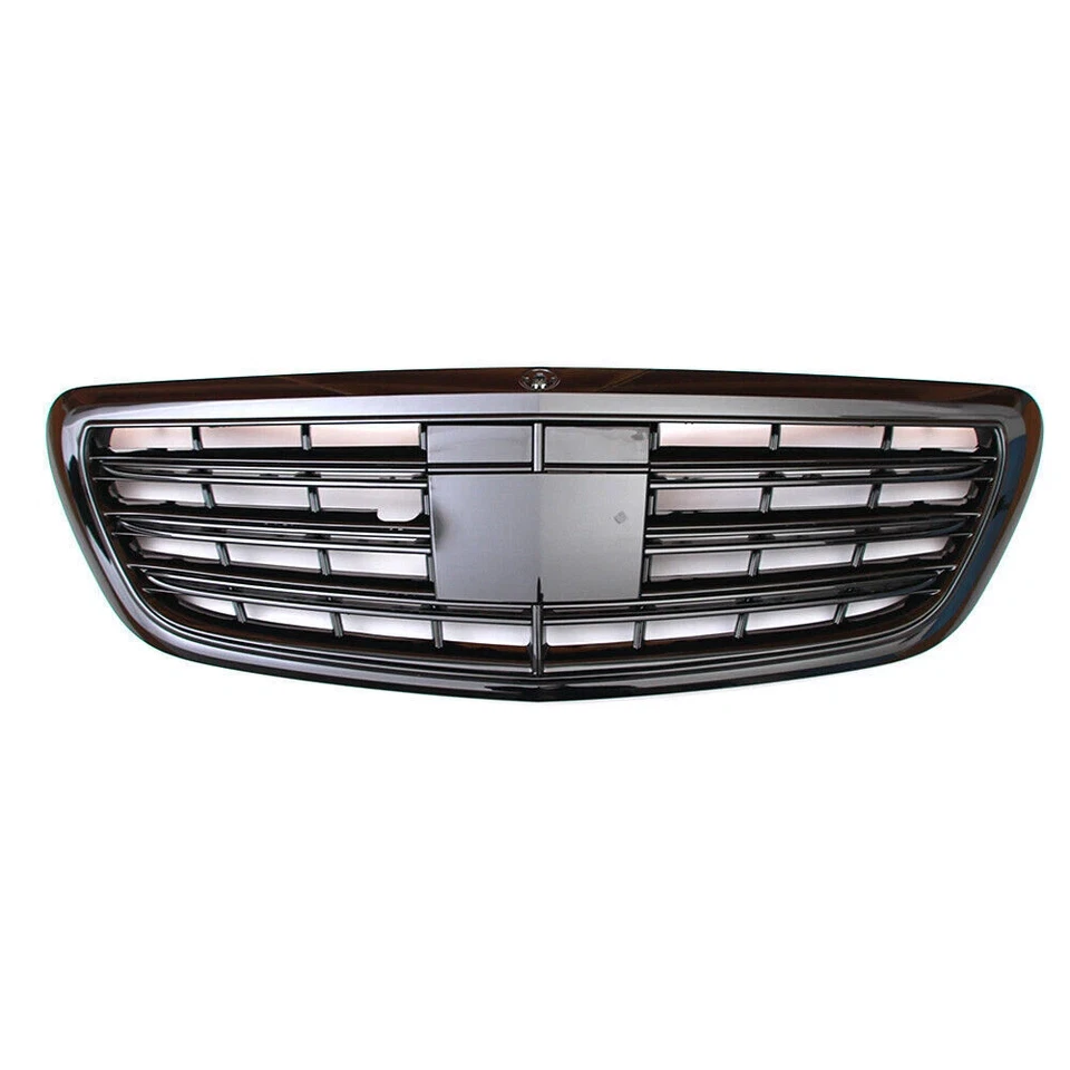 For Mercedes Benz W222 S-Class 2014-2020 Gloss Black Grille W/ACC Maybach S650 - Image 2 of 4