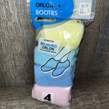 Bootie Socks Brushed Or lon Fuzzy Lounging Slipper Sz 9-11 Open Package