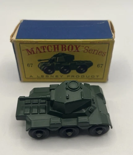 Vintage Matchbox Series 67 Saladin Armoured Car Green In Original Box