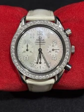 Omega Speedmaster 3815.70.56 Diamonds MOP Chronograph 37mm Ladies Watch Box Pape