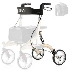 Heao Replacement Kit for Rollator Walker Backrest, Brakes, Handles & Rear Wheels