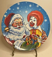 Vintage 1997 McDonald's CHRISTMAS Plate Santa Ronald 9 1/2" Melamine Plate