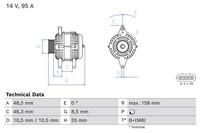 Bosch Lichtmaschine Generator FüR Mitsubishi ASX Ga_W_ 1.6 Mivec Lancer Viii