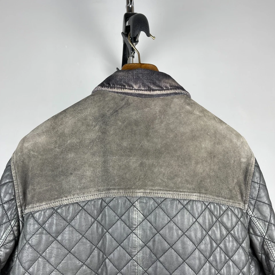 AllSaints Mens Black Quilted “Alter Leather Shirt” Jacket – Size XXL - Image 4 of 4