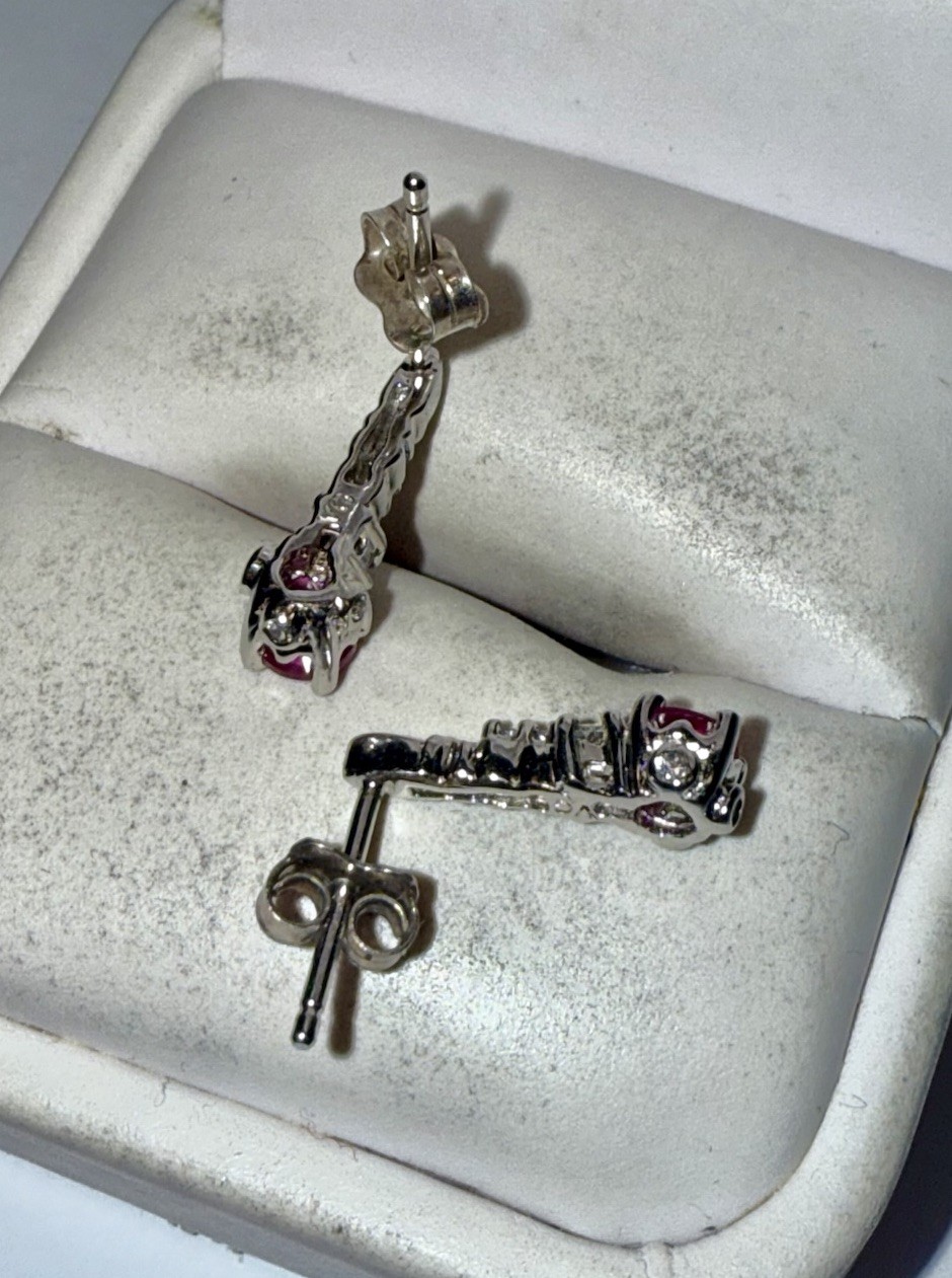 ESTATE Solid Sterling Silver Round-Cut Ruby Gemst… - image 6