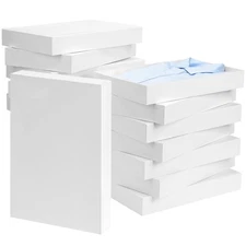 Moretoes 16pcs Gift Boxes with Lids for Presents, White Robe Boxes, for Wrapp...