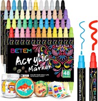 Acrylstifte Set 48 Farben Wasserfest Mit Doppelspitze FüR Basteln
