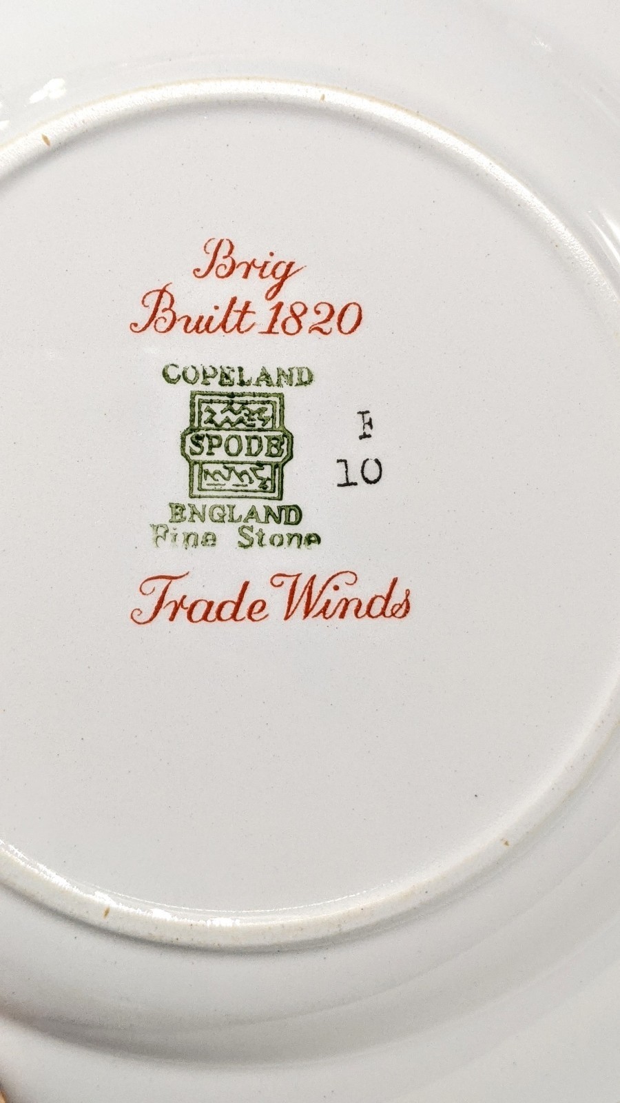 Spode TRADE WINDS RED  5-pc Place Setting Dinner Salad Bread Cup Saucer OLD MARK