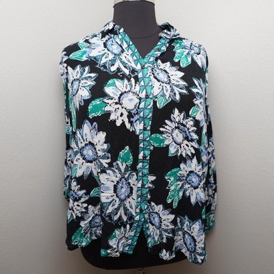 Free People Floral Button Up Blouse Large
