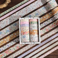 12 Rolls Vintage Floral Washi Tape Set DIY Colored Decorative Masking Tape 