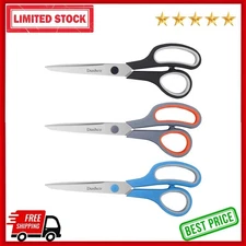 3-Pack Heavy Duty Scissors with Ultra Sharp Blades and Comfort Grip Home 8.5"