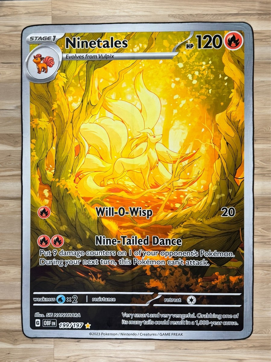 Ninetales Obsidian Flames Pokemon Card Rug!! 6ft x 4ft4in | eBay