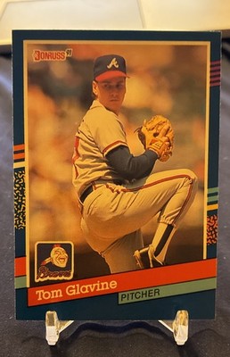 1991 Donruss - Tom Glavine #132 5 Purple Stripes on Right Border
