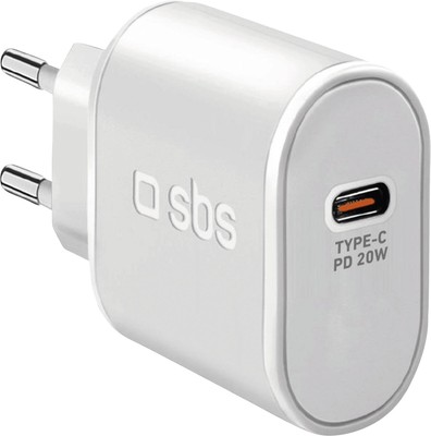 SBS Adapter Charger Ladegerät 1x USB Type C Kupplung PD 20 W Weiss B Ware