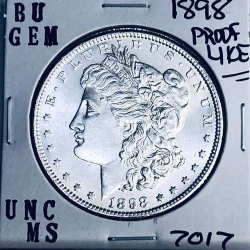 1898 BU GEM MORGAN SILVER DOLLAR UNC MS+++ U.S. MINT RARE COIN 7017